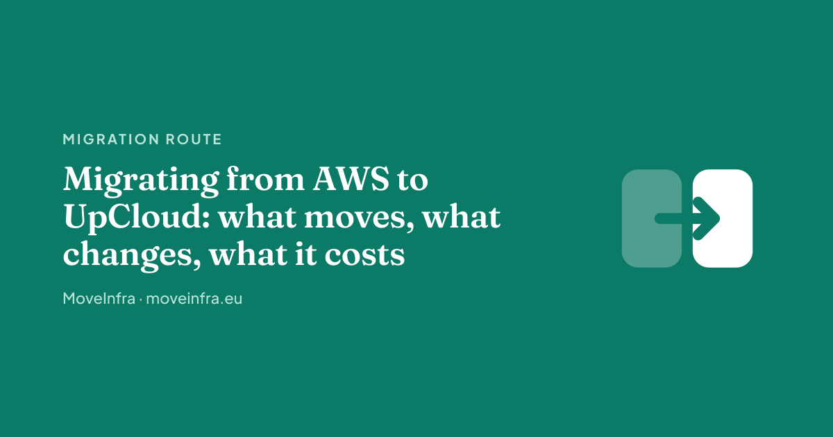 Migrating from AWS to UpCloud: what moves, what changes, what it costs